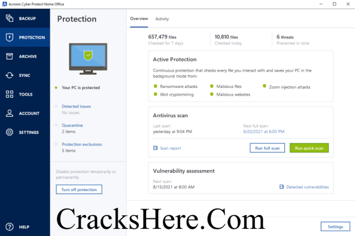 Acronis Cyber Protect Home Office serial number