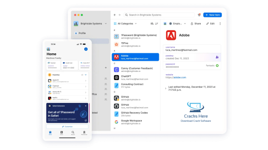Activated Integration with all Passwords with 1Password